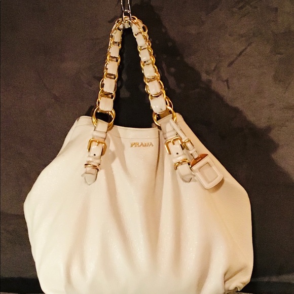 PRADA leather purse w/ brass chain straps - Picture 2 of 11